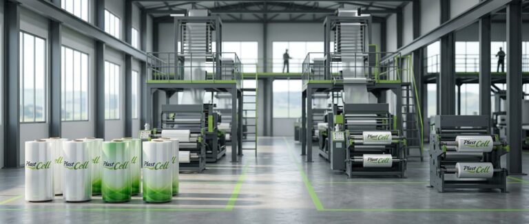 Ambiente de produção de embalagens plásticas